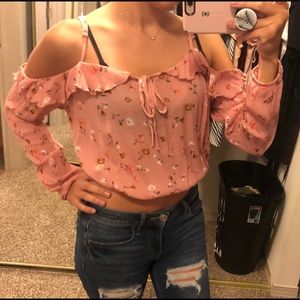 Ruffled Floral Crop Top